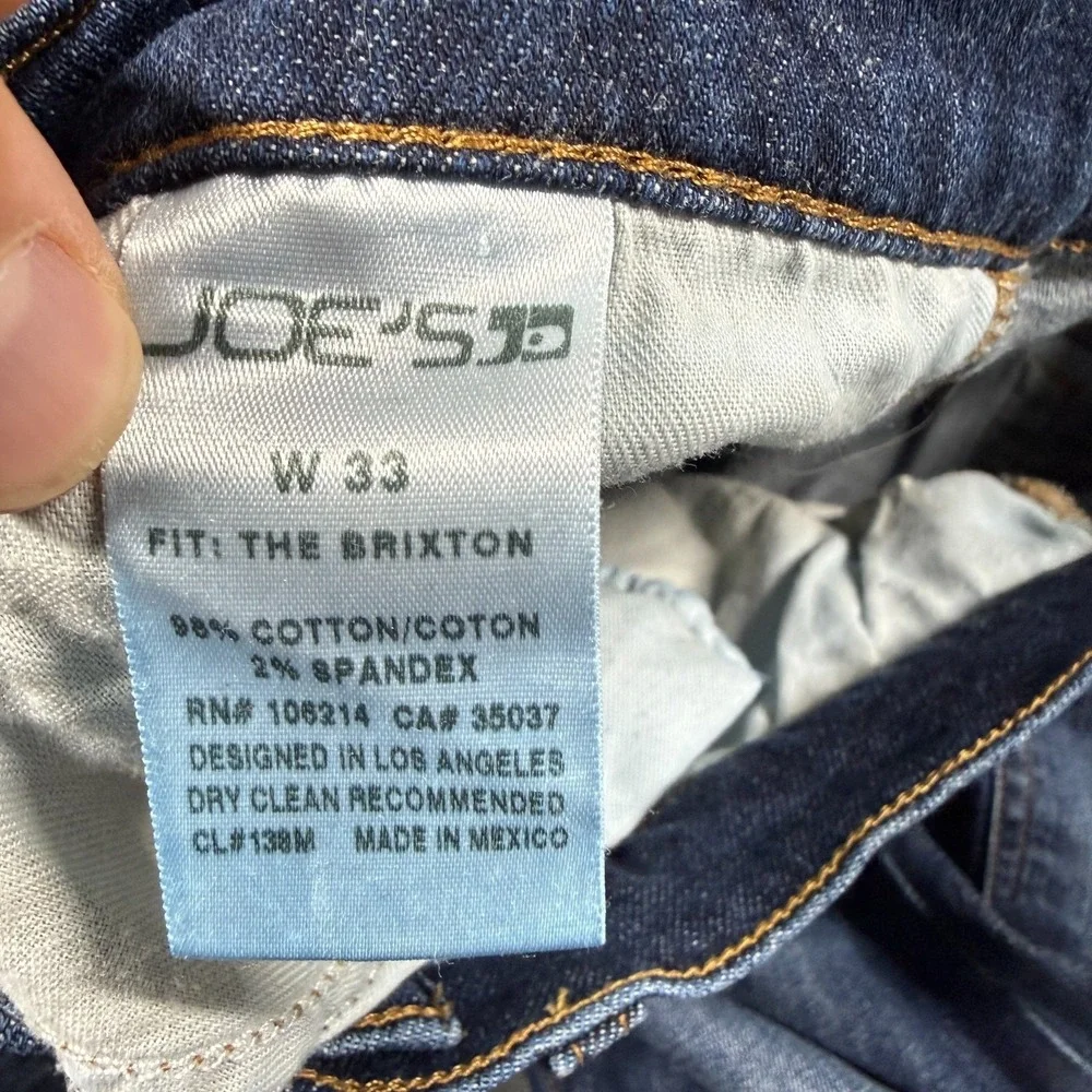 Joe's Jeans Denim Mens 33 Blue The Brixton Straight Slim Fit Stretch Casual